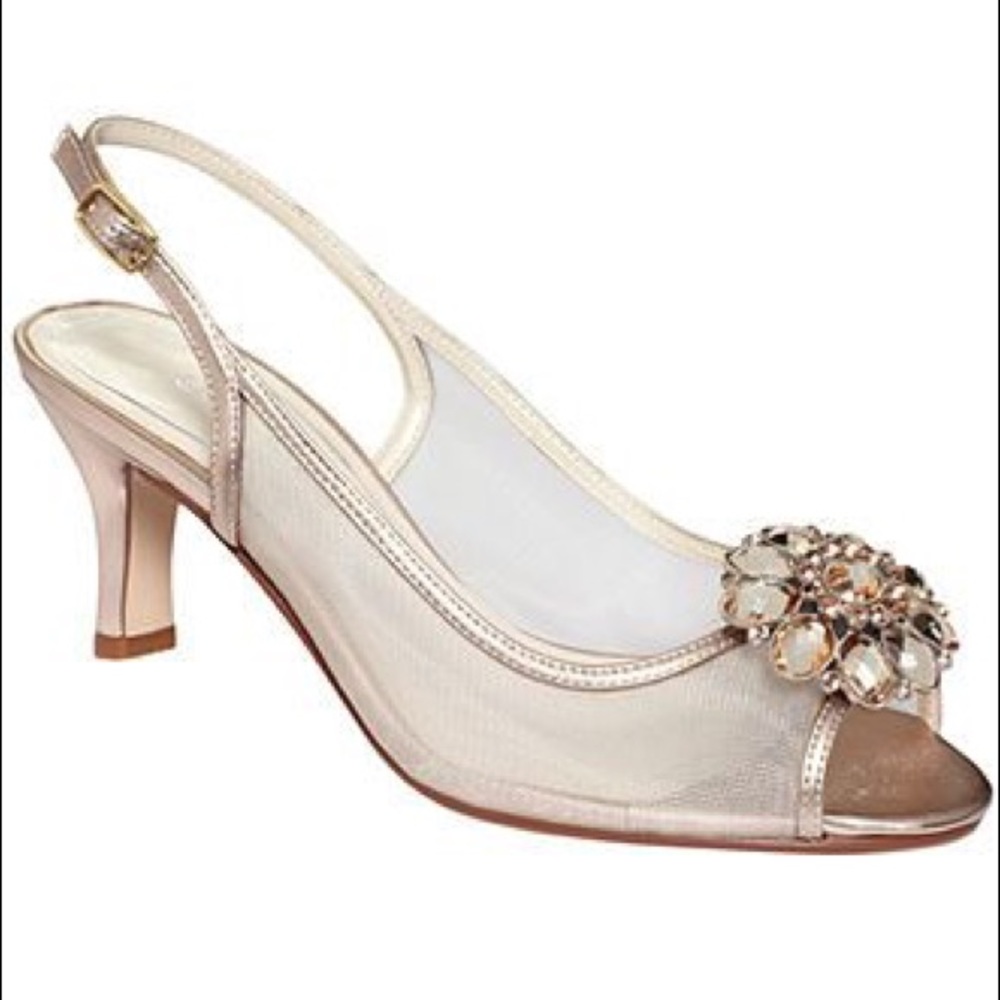 NEW Caparros Rose Gold Goddess Evening Pumps